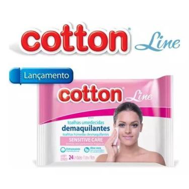Imagem de Lenço Removedor De Maquiagem Cotton Line Tolhas Umedecidas Para Pele T