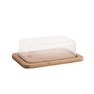 Imagem de Porta Manteiga com Tampa Ecokitchen Bambu e Acrílico 20x13 cm - Mimo S
