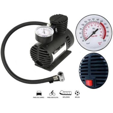 Imagem de Kit Mini Bomba ar mão elétrica maquina compressor enchedor infla enche