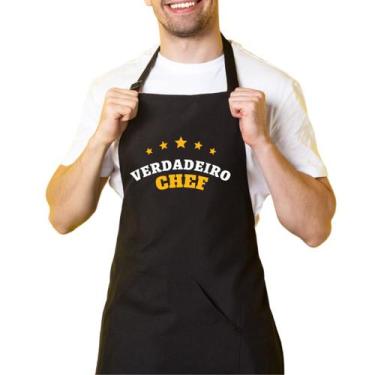 Imagem de Avental De Cozinha Preto Oxford C/ Bolso Verdadeiro Chef - Cine Couple