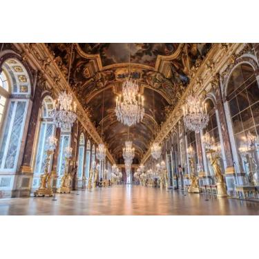 Imagem de Painel de Lona Palácio Real Dourado Salão de Festas - 300x200cm - Fabr