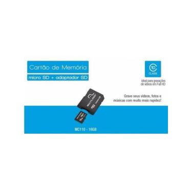 Imagem de Cartao Memoria 16Gb + Adaptador Micro Sdhc Multilaser Mc110