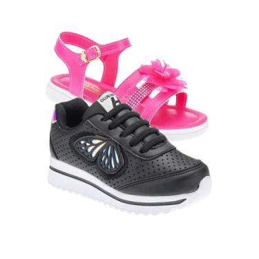 Imagem de Tenis Feminino e Sandalia Menina - KIT 2 PARES Tam 24 ao 34 - sapatinh