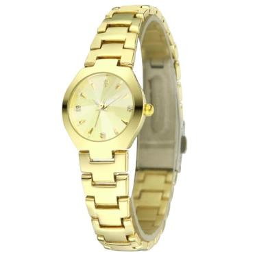 Imagem de TWOPTION Relógio feminino analógico de quartzo, relógios femininos para pulsos pequenos, relógios de negócios para mulheres, TW-C0040L-GD, Clássico