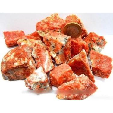 Imagem de 1kg Cascalho Calcita Laranja Pedra Bruto Pra Orgonite - CristaisdeCurv