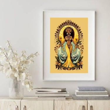 Imagem de Quadro Oxum Rainha Água Doce - 60x48cm - Quadros On-line, Madeira pret