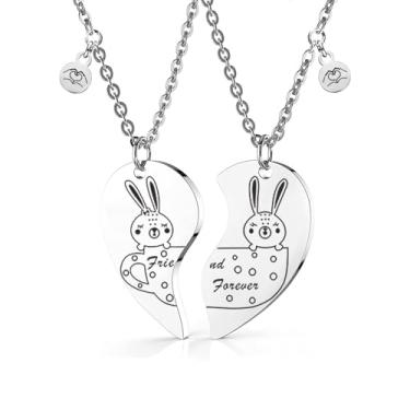 Imagem de RAMESONL Colar para casais melhores amigos para 2, colares com pingente de relacionamento combinando, presentes de aniversário de compromisso, para casais, amigos, adolescentes, mulheres e homens,