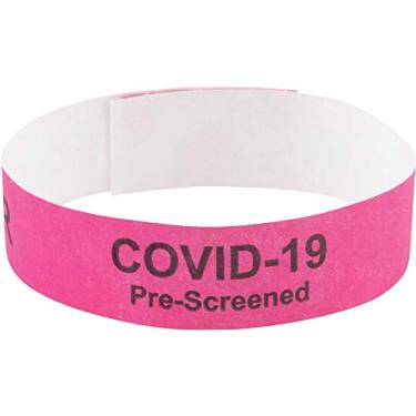 Imagem de Pulseiras COVID Tyvek pré-impressas, visitante, pacote com 500
