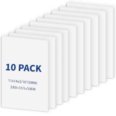 Imagem de Placas de espuma branca de isopor pacote com 10 quadros de núcleo de espuma premium, quadro de pôster branco de 28 x 35 cm - ideal para projetos escolares, apresentações e artesanato DIY - 3/40.6 cm