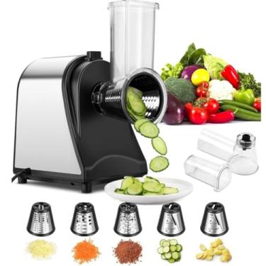 Imagem de Cortador Elétrico Automático de Vegetais Ralador Aço inoxidável 250 W com 5 Lâminas (Voltagem - 110V)
