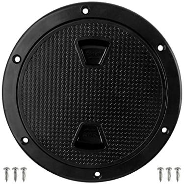 Imagem de BALAVA Deck Plates for Boats,Boat Hatch,6" Circular Non Slip Inspection Hatch with Detachable Cover,Inspection Deck Plate Hatch,Water Tight for Outdoor Installations,Including Fasteners-Black