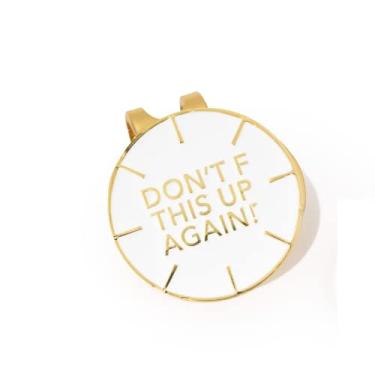 Imagem de Birdie Girl Conjunto de marcadores de bola de golfe engraçados com tênis de tacada branco e dourado para acessórios de golfe femininos, melhor auxílio de treinamento de golfe para crianças golfistas, acessório exclusivo e útil para bolsa de golfe