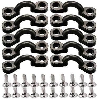 Imagem de Kit de tapa-olhos Borogo Kayak Pad, 10 peças de nylon elástico alças para amarrar o olho com 20 parafusos para o barco, Kayak Deck Rigging Kit, Preto