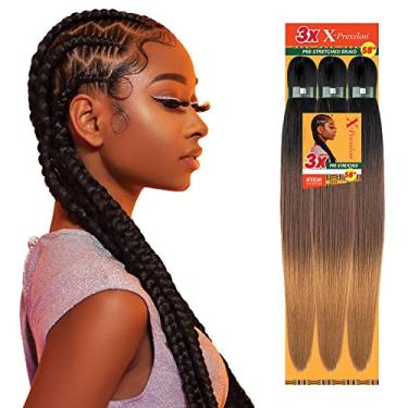 Imagem de Sensationnel Xpression prestretched braiding hair - 3x xpression 58inch kanekalon fiber flame retardant smooth yaki braid - 3x x-pression 58 inch (1 pack, SM1B/350)