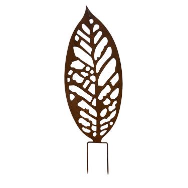 Imagem de Red Carpet Studios 34154 Conjunto de 2 estacas decorativas de jardim treliças de metal para ambientes externos, folha