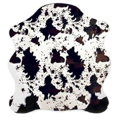 Imagem de MustMat Tapetes fofos com estampa de vaca 12 x 14 cm decoração de cowboy ocidental tapete de couro sintético para quarto de crianças
