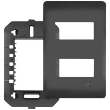 Imagem de Espelho Placa Fame Habitat Black 4073 4X2 2 Mod