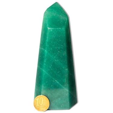 Imagem de Ponta Quartzo Verde 13 a 14cm Média 374g Pedra Natural TipoA - Cristai