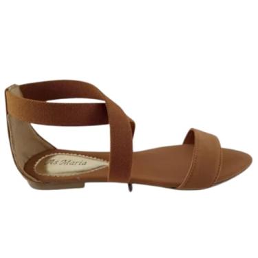 Imagem de Sandália Feminina Salto Baixo Confort Caramelo Rasteira Moda (Caramelo, BR, Adulto, Numérico, 34)