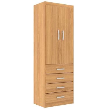 Imagem de Guarda Roupa Evidencia Camiseiro Solteiro 2 Portas 4 Gavetas Cor Cinamomo