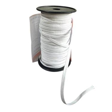 Imagem de Kit 4 rolos Elásticos chato Número 6 de 0.4mm Branco de 50m - Monitex