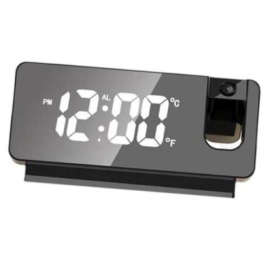 Imagem de Relógio Digital com Projetor de Hora e Temperatura - Despertador Moder