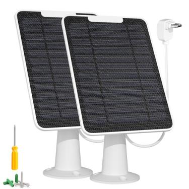 Imagem de Carregador de painel solar compatível com câmera Arlo Essential Spotlight/XL, carregador de painel solar Arlo Essential de 5 W, à prova d'água IP65, com cabo de carregamento micro USB de 3 metros e
