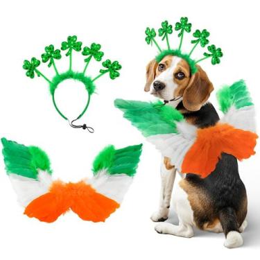 Imagem de Conjunto de fantasias para cães com bandana ShuRung Shamrock para o Di
