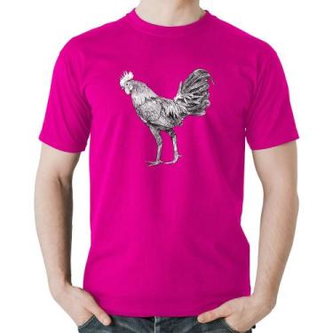 Imagem de Camiseta Algodão Galo Desenho - Foca na Moda, Rosa, P