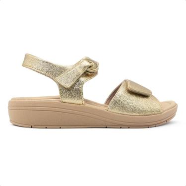 Imagem de Sandália Usaflex Feminina Salto Anabela Ajuste Fecho-Flex Casual AK0508