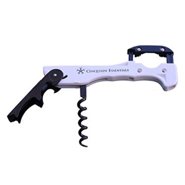 Imagem de Saca-rolhas premium Boomerang 3 em 1 preto e branco – Feito na Itália, fácil de usar + extremamente durável. Melhor abridor de garrafas de vinho para sommeliers, aeromoças e garçons.