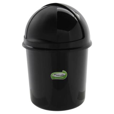 Imagem de Mini Lixeira Retrátil Pequena Pia/Mesa Preta 1,4 L Plasvale