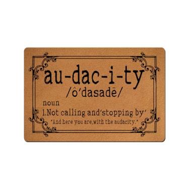 Imagem de VUZUCOSH Tapetes engraçados de boas-vindas, tapete de porta, capacho engraçado, tapetes de cozinha, tapetes de banheiro, tapete de porta de borracha antiderrapante 60 cm x 40 cm (Audácia)