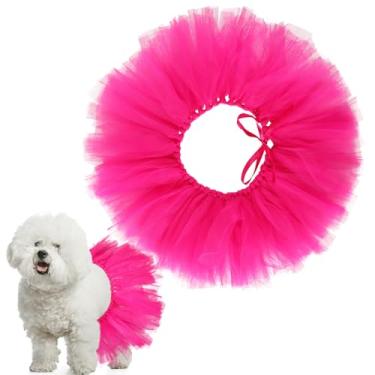 Imagem de Locmeo Tutu de tule para cães, pequeno, grande, médio, vestido de cachorro, saia para fantasia de bailarina para Halloween, filhotes, gatos, coelhinho, roupa de aniversário, festa de casamento,