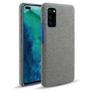 Imagem de Capa para Huawei Honor V30,Capa desenhada em lona,Case Protetora Ultrafina com Empunhadura Macia,Design em Tecido Antichoque e Antiarranhões-Gray
