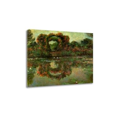 Imagem de "The Flowered Arches at Giverny" de Claude Monet Reproduções de pintura a óleo Impressão em tela Impressionista Poster Arte de parede em tela para sala de estar 40 x 48 cm Emoldurado