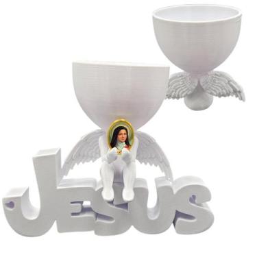Imagem de Anjinho da Guarda Santa Teresinha Jesus 3d Decoração Vaso - Point da F