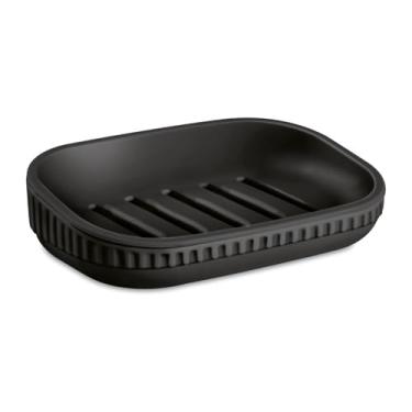 Imagem de Saboneteira Porta Sabonete Banheiro Lavabo Elegante Plástico (Preto)