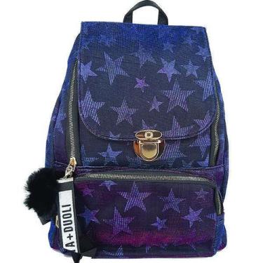 Imagem de Mochila Glitter Feminina Teen Escolar Estrelas 8007 Color - Xfp By Pla