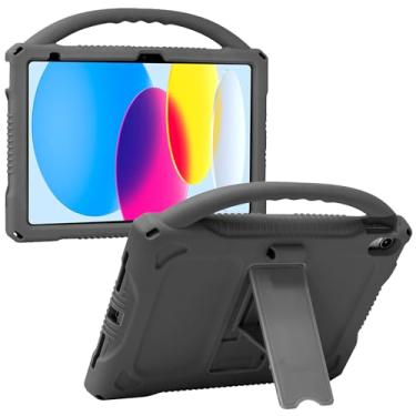 Imagem de JOGUIIA Capa infantil para iPad 10ª geração (10,9 polegadas 2022)/11ª geração (A16) 11 polegadas 2025, capa infantil durável à prova de choque com suporte para iPad 11ª/10ª geração (cinza)