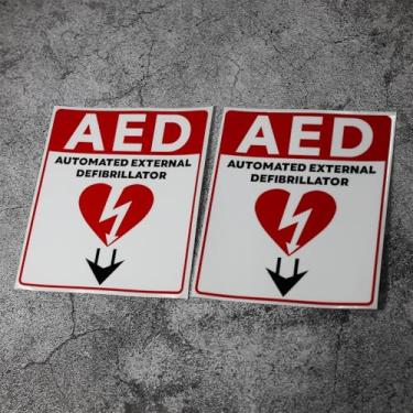 Imagem de Adesivo de carro AED Automatizado Desfibrilador Externo Decalque para Auto Truck Side Tail Body Window Applique 2 peças