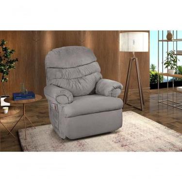 Imagem de Poltrona Do Papai Mamae Vovo Reclinável Barão Suede Soft Confortavel areia 376 Areia 376