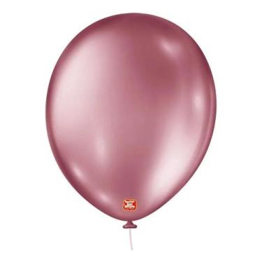 Imagem de Balao 5 metallic balloon c/25 rosa sao roque - são roque