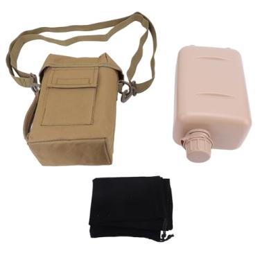 Imagem de 2l Bottle Water com cintura transportante de grande capacidade PVC Water Jug para esportes ao ar livre Durável Correia ajustável de nylon para camping (Cáqui)