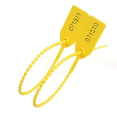 Imagem de 100 peças de vedação de plástico, laços de zíper numerados para extintores de incêndio, caixa médica, etiquetas de segurança de puxar Tite Gravata descartável com travamento automático de 250 mm de