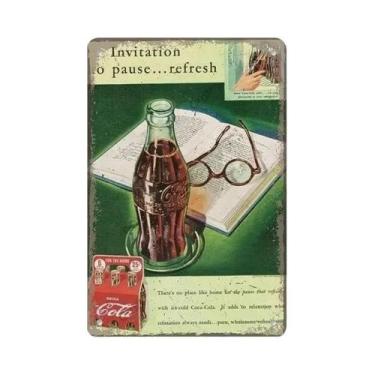 Imagem de Placa De Parede De Lata De Metal Para Refrigerantes Vintage Cola Para 