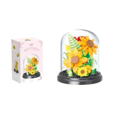 Imagem de Buquê De Rosas Vermelhas Decoração De Mesa Bonsai Romântico Diy Blocos