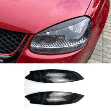 Imagem de Tampa do farol dianteiro do carro, acessórios de carro para golfe 5 protetores de carcaça parte de modificação (aparência de carbono)