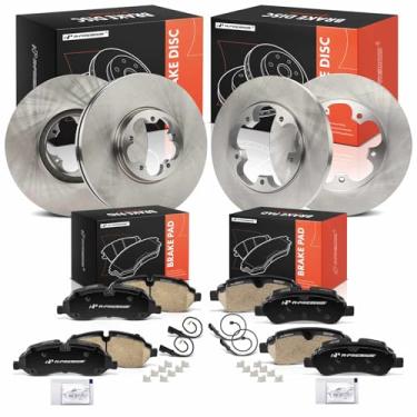 Imagem de A-Premium Kit De Rotores Freio A Disco Dianteiros Ventilados E Traseiros Sólidos + Pastilhas Cerâmica Compatíveis Com Modelos Ford Selecionados - Transit-150 2015-2019, Transit-250 2015-2017/2019, T
