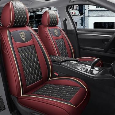 Imagem de Conjunto completo de capas de assento de carro, capa de veículo automotivo de couro resistente super luxuosa para caminhonete SUV, acessórios universais antiderrapantes para carro (VERMELHO)